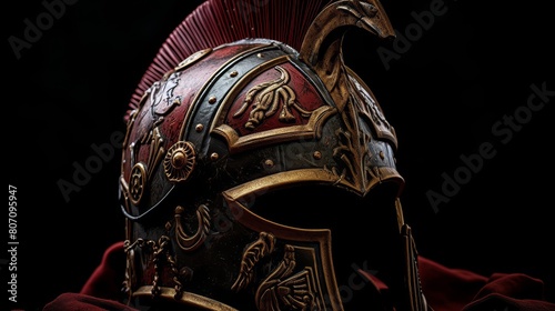 Hoplite's helmet adorned with intricate patterns showcasing valor and experience
