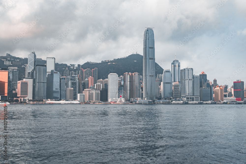 Naklejka premium Hong Kong Island skyline