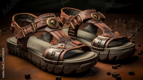 Hoplite's sandals embodying warrior perseverance.