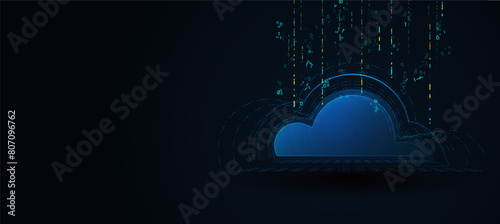 Cloud services computing background and High-speed connection data analysis. Technology network for connected devices.cloud computing. big data center