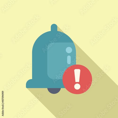 Notification of deadline icon flat vector. Duration of work. Overtime hour
