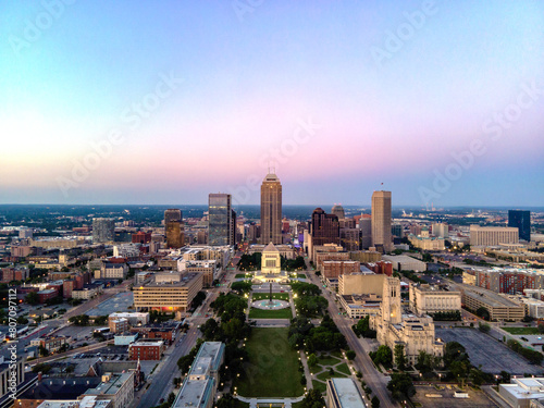 Downtown Indianapolis Sunset Dusk