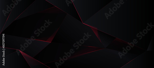 black abstract polygon legant background. red abstract and premium background.