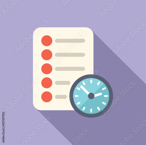 Agreement contract duration icon flat vector. Task deadline. Past budget