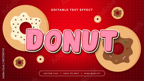 Pink brown and red donut 3d editable text effect - font style