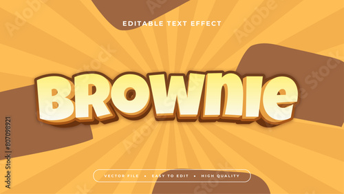 Yellow orange and brown brownie 3d editable text effect - font style