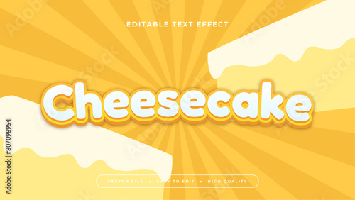 White yellow and orange cheesecake 3d editable text effect - font style