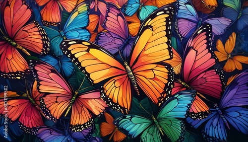 Rainbow feather-like butterflies © Mahjabeen