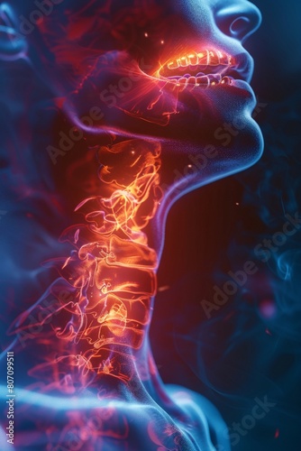 The silent battle of Laryngopharyngeal reflux, shown in a 3D, highlighting throat care and symptoms