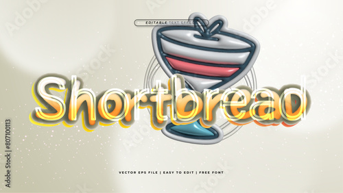 Orange white and black shortbread 3d editable text effect - font style