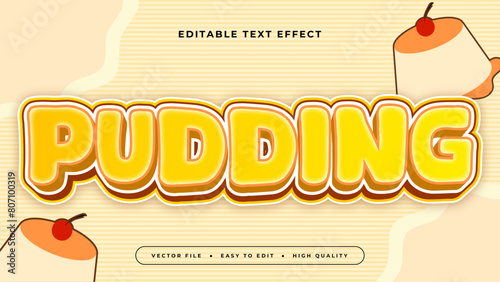 Yellow orange and beige pudding 3d editable text effect - font style