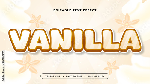 Beige brown and white vanilla 3d editable text effect - font style