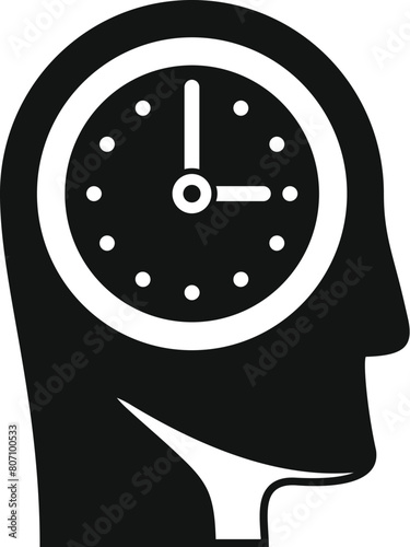 Duration human mind icon simple vector. Plan life timer. Overtime event