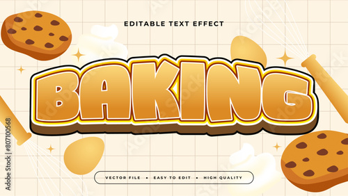 Brown beige and white baking 3d editable text effect - font style