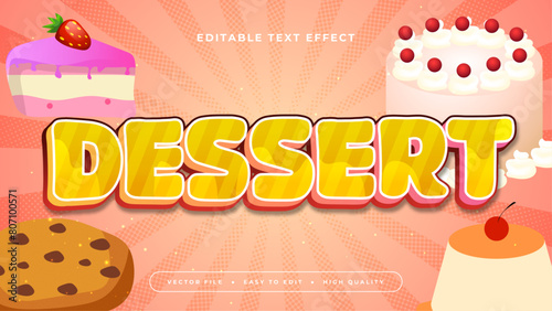 Colorful dessert 3d editable text effect - font style