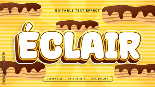 Brown yellow and white eclair 3d editable text effect - font style