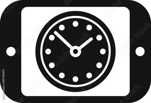 Smartphone clock duration icon simple vector. Plan period. Fixed day shape