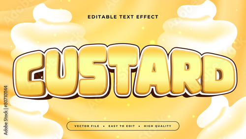 Yellow brown and white custard 3d editable text effect - font style