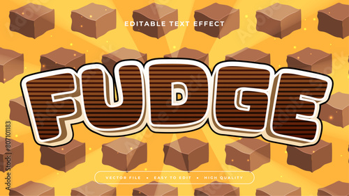 Orange brown and white fudge 3d editable text effect - font style