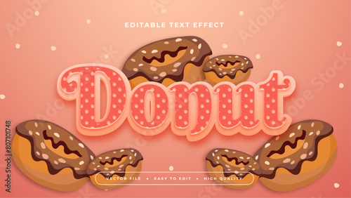 Brown and pink donut 3d editable text effect - font style