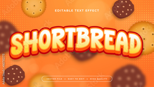 Brown orange and yellow shortbread 3d editable text effect - font style