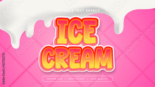 Pink orange and white ice cream 3d editable text effect - font style