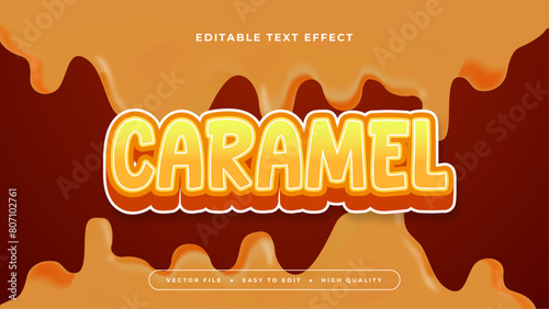 Orange brown and yellow caramel 3d editable text effect - font style