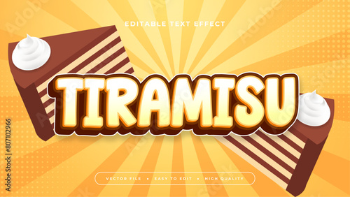 Brown yellow and white tiramisu 3d editable text effect - font style