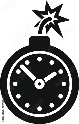Duration bomb timer deadline icon simple vector. Contract online. Work partnership