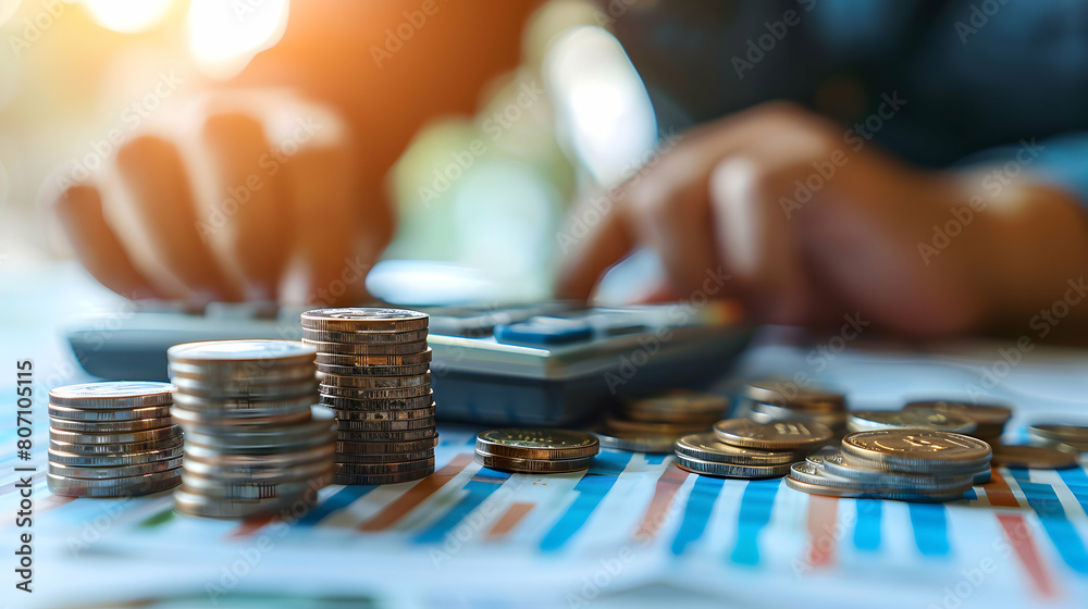 Successful Financial Planning: Photo Realistic Savings Calculator for Asset Purchase Concept Successful Financial Planning: Photo Realistic Savings Calculator for Asset Purchase Concept