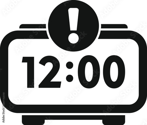 Digital clock icon simple vector. Period event term. Plan time present