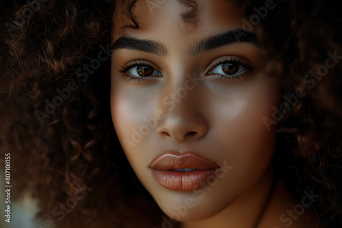 Closeup portrait of a beautiful African American girl