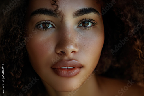 Closeup portrait of a beautiful African American girl © angelo sarnacchiaro