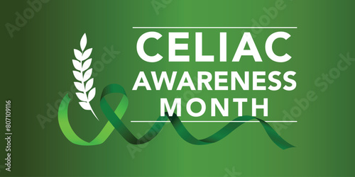May is Celiac Disease Awareness Month. Holiday concept. Template for background, banner, card, poster with text inscription. Vector EPS10 illustration.