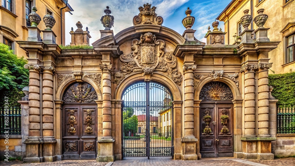 entrance to the gothic gate  cathedral door