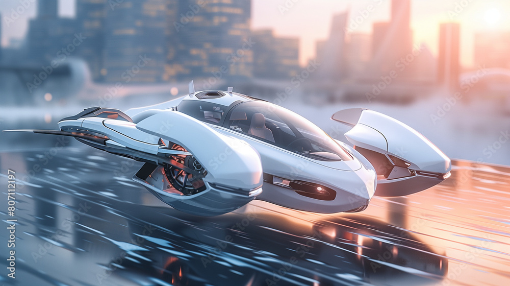 Obraz premium Floating Futuristic Vehicles