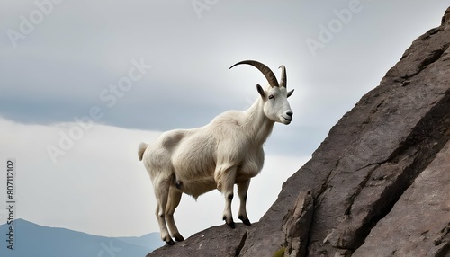 A mountain icon with a mountain goat perched on a