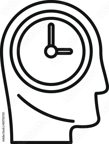 Duration human mind icon outline vector. Plan life timer. Overtime event