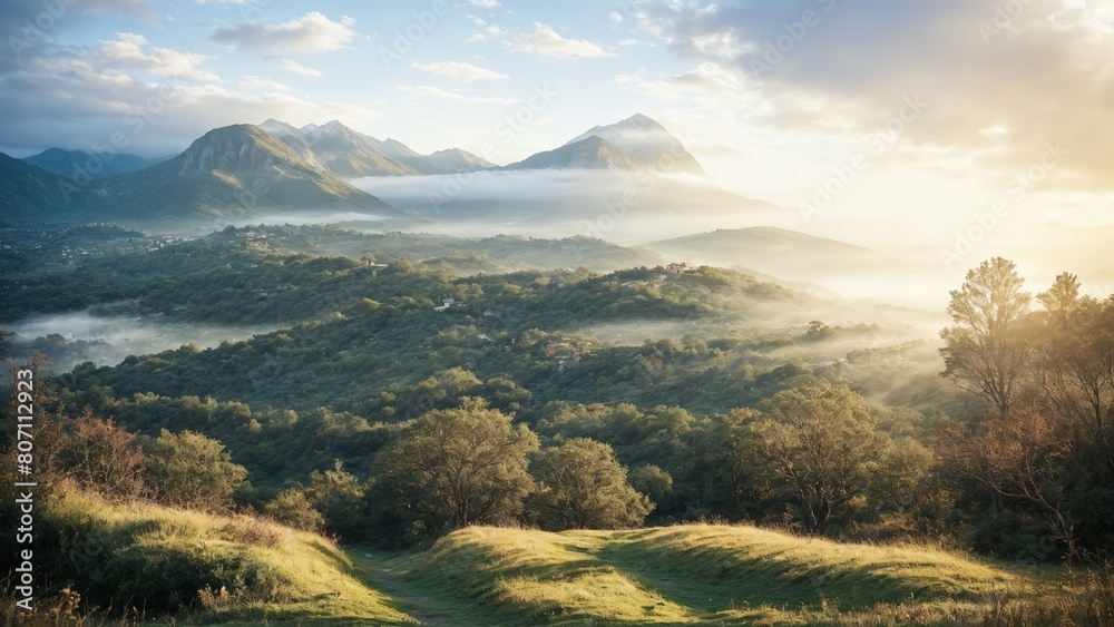 Fototapeta premium landscape with clouds