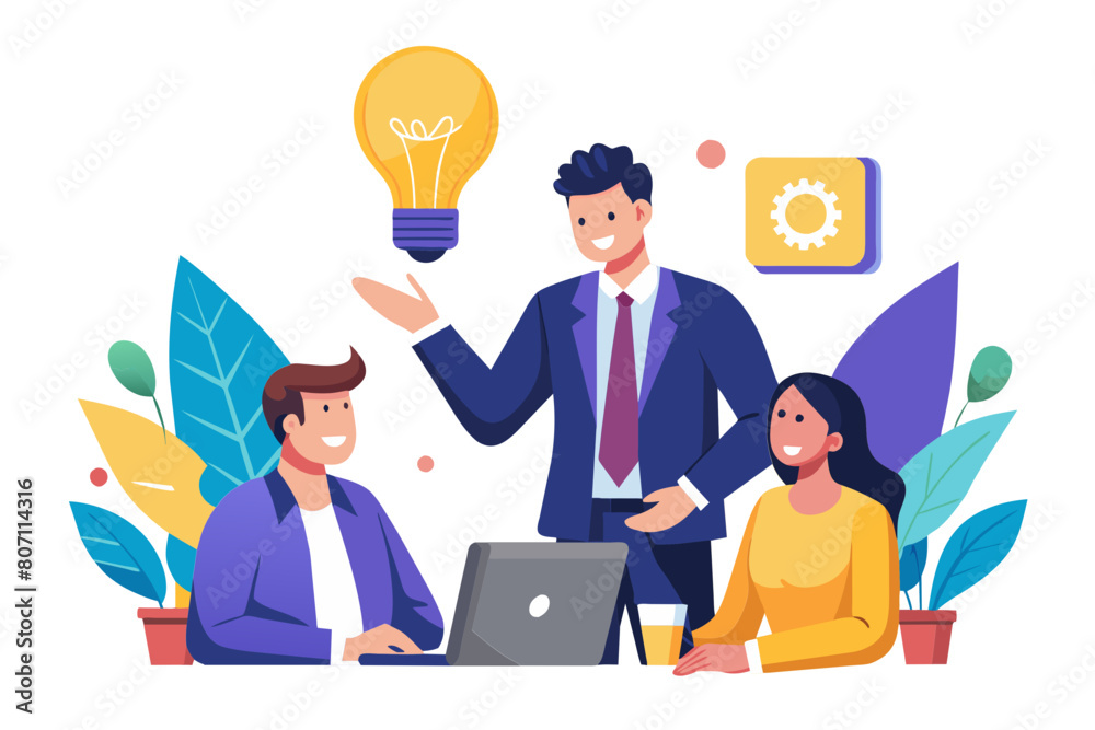 Solution expert solving problem or leader giving advice in meeting discussion thinking for solution creativity or professional to help eureka moment concept businessman with bright lightbulb modern Solution expert solving problem or leader giving advice in meeting discussion thinking for solution creativity or professional to help eureka moment concept businessman with bright lightbulb modern