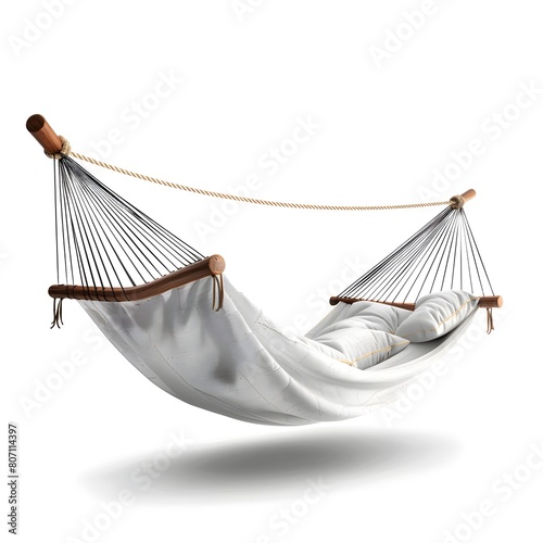 Stylish lazy relax hammock on white background