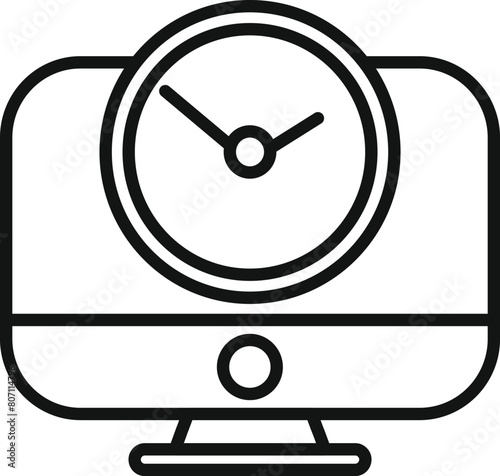 Online contract duration icon outline vector. Meeting online. Business schedule