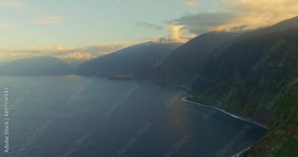Aerial view of beautiful mountain landscape of Madeira island, Portugal Aerial view of beautiful mountain landscape of Madeira island, Portugal