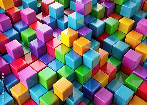 abstract colorful cubes background