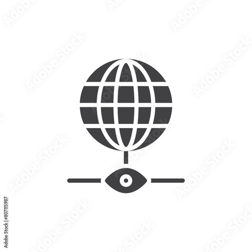 Global network monitoring vector icon