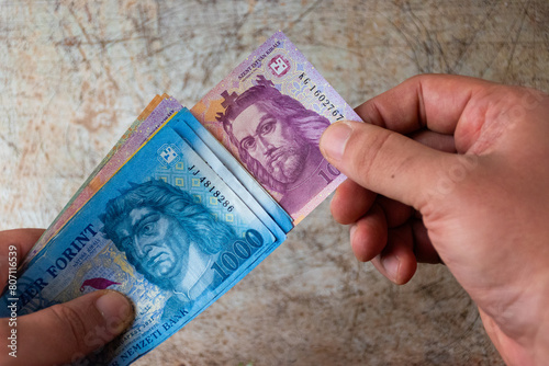 Canvas Print money in hand