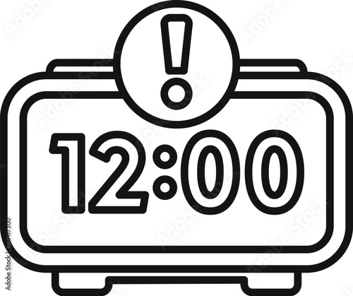 Digital clock icon outline vector. Period event term. Plan time present