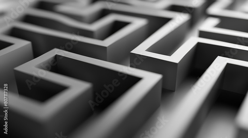 Close-up of a maze with walls that seem to pulse and shift, creating a dynamic and ever-changing puzzle, reflecting the unpredictability of challenges. photo