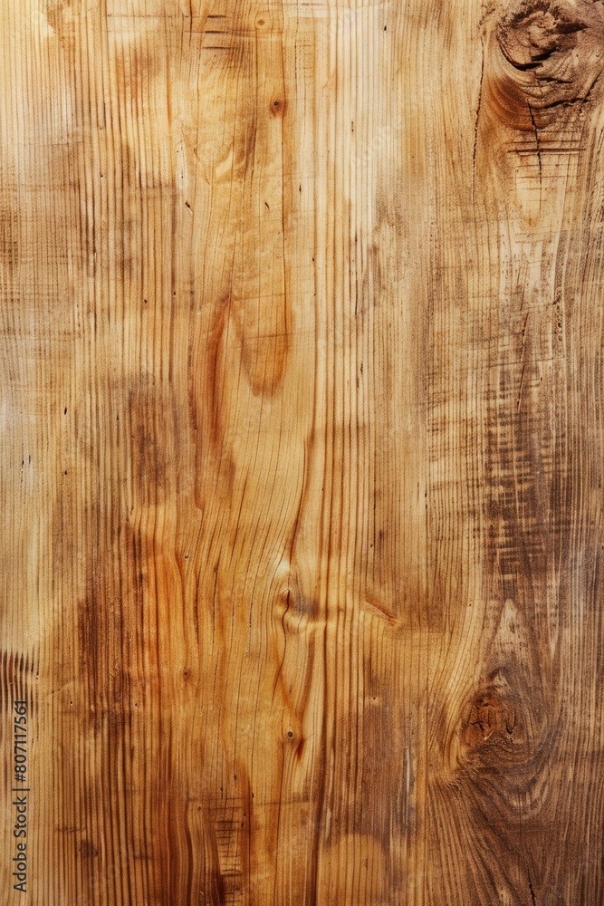 Naklejka premium Natural Pine Wood Texture with Knots and Grain Detail