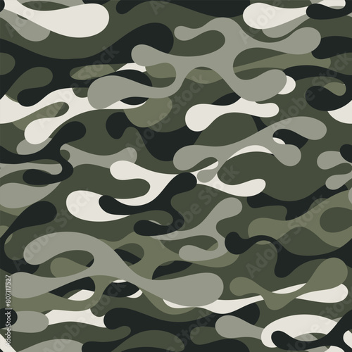 set of army camouflage seamless patterns